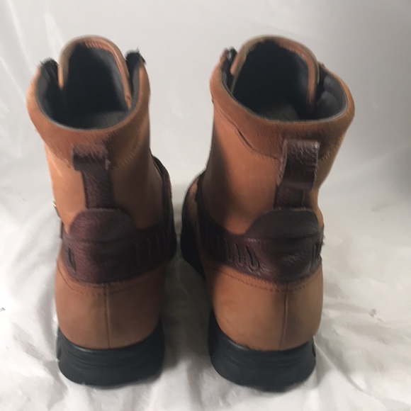 Polo Ralph Lauren Men Kilnwick Brown Leather Double Zip Moto Gorpcore Ankle Boot - Picture 3 of 10